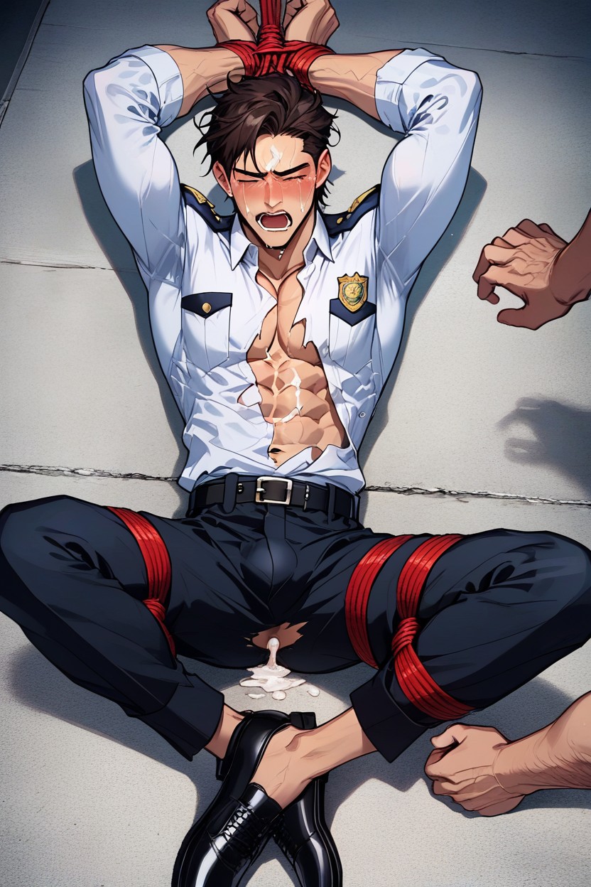 Wrists Tied, Messy Hair, Arms Up AI Gay Porn