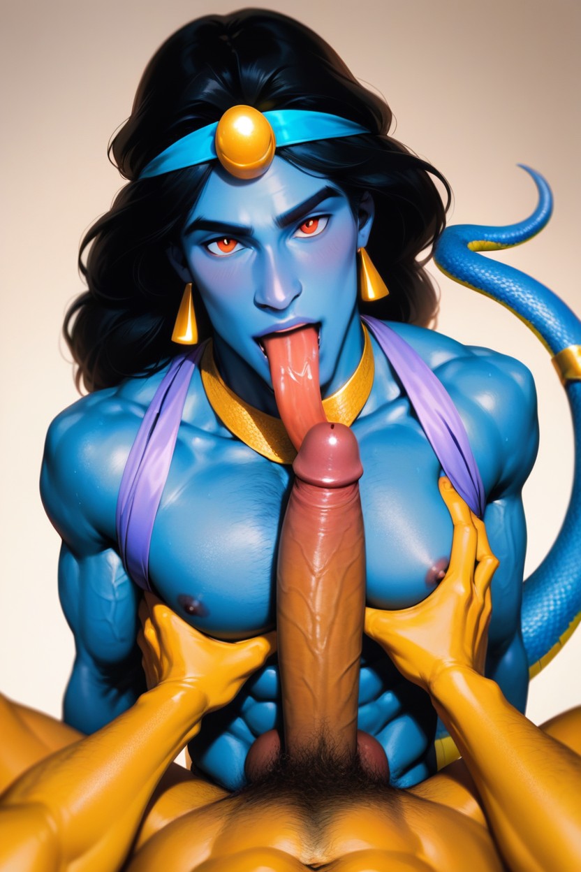 Massive Ass, Large, Blue Skin AI Gay Porn