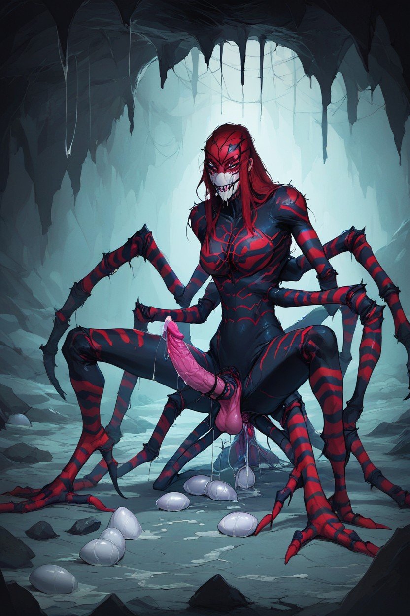 Futanari Spider Monster, Eggs, ExoskeletonAIポルノ