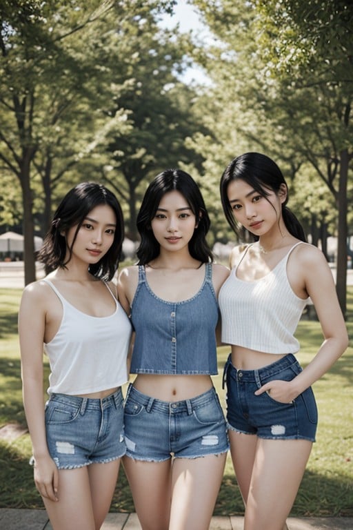 Sfw, Park, Jean Shorts Shemale AI Porn