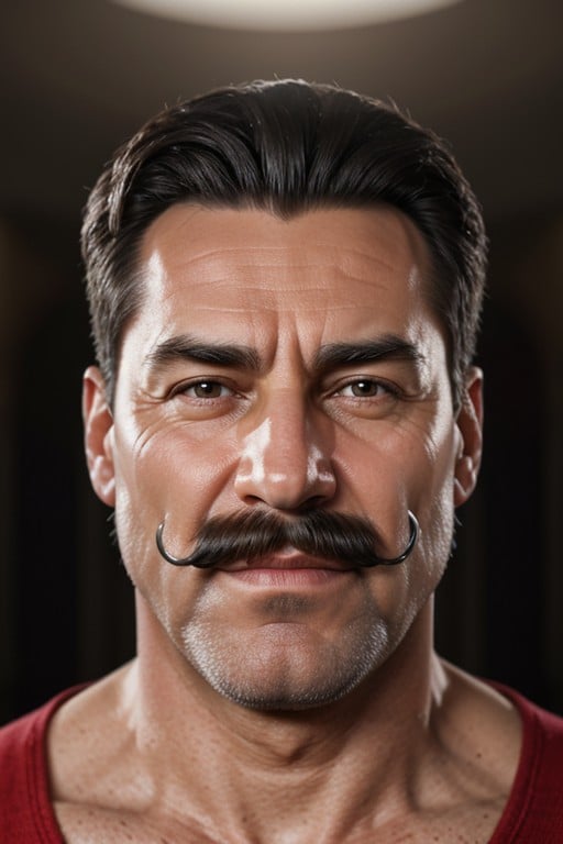 A Healthy And Muscular Comrade Stalin With A Big Mustache Shemale AI Porn