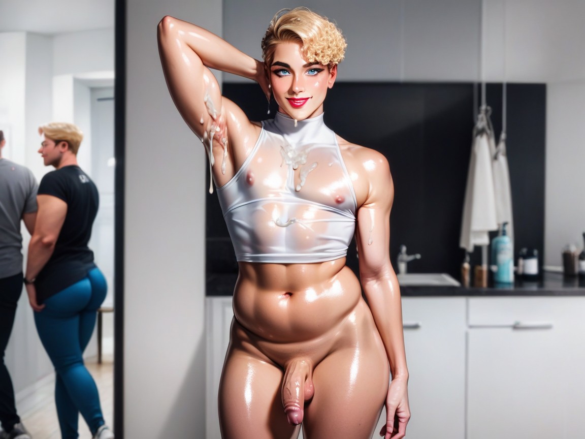 Curly, Short Length, Thick Thighs AI Gay Porn