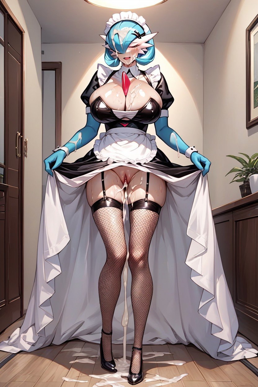 Gardevoir From Pokemon, Oiled Skin, French Maid Outfit Hentai AI Porn