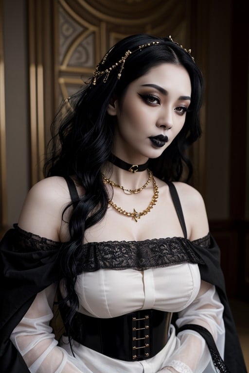 Goth, Fat Body, Black Lipstick아시아 AI 포르노