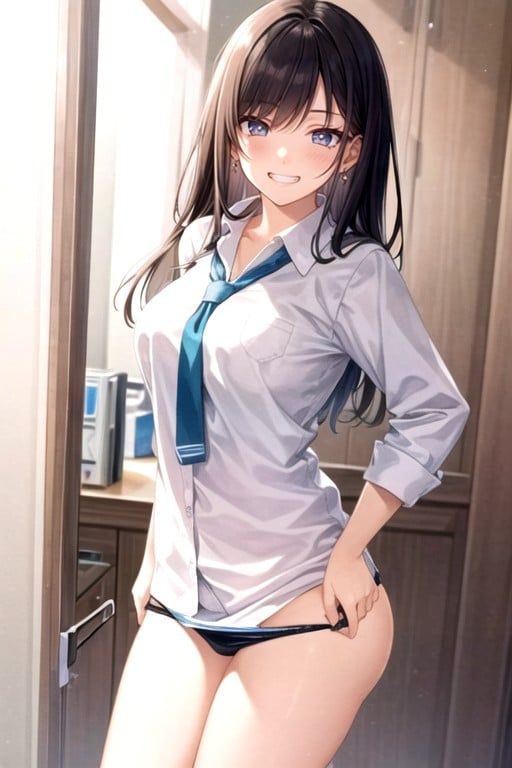 School Uniform, Looking At Viewer, Large Breast Shemale AI Porn