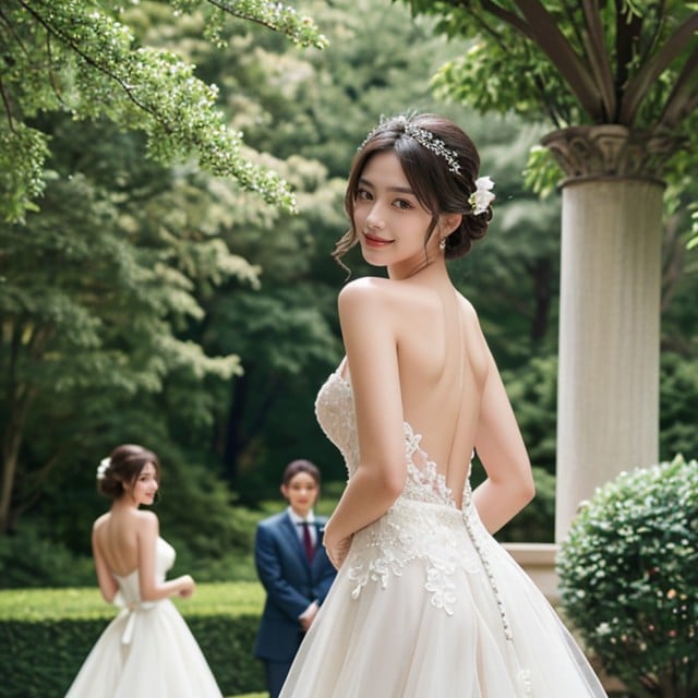 뒷편의 경치, 모델, Wedding DressAI 포르노