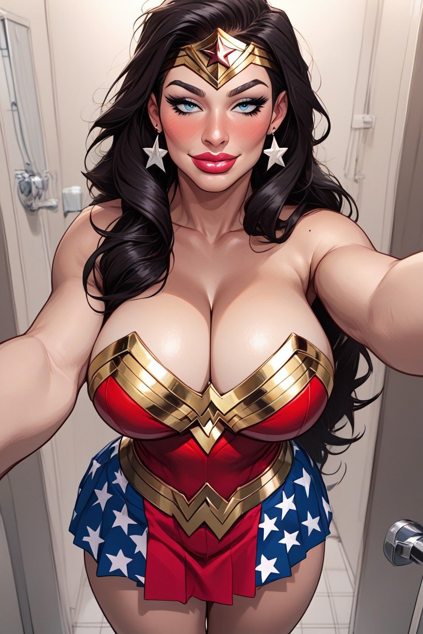 Vista Frontal, Selfie, Dc Wonder Woman In Full Costume Pornografia de IA