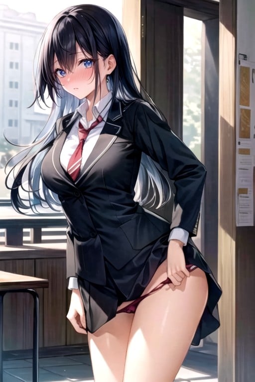 School Uniform, Looking At Viewer, Embarrassed  AI Porn