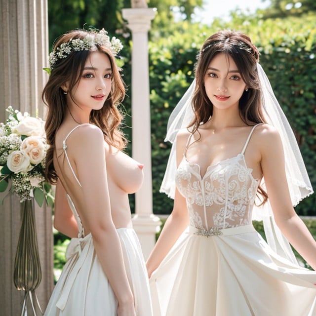 結婚式, Wedding Dress, モデルAIポルノ