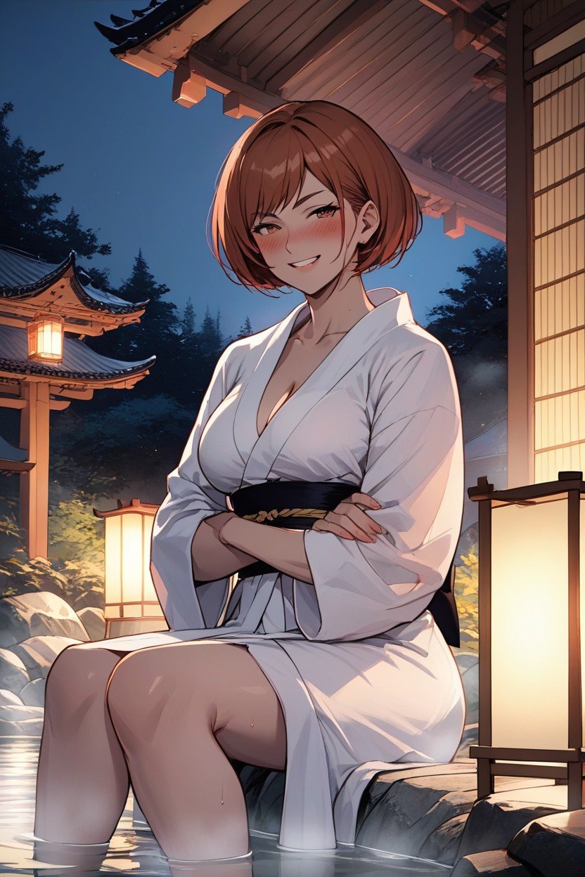 Chie Satonaka, Night, Mischievous (smiling While Blushing) Furry AI Porn