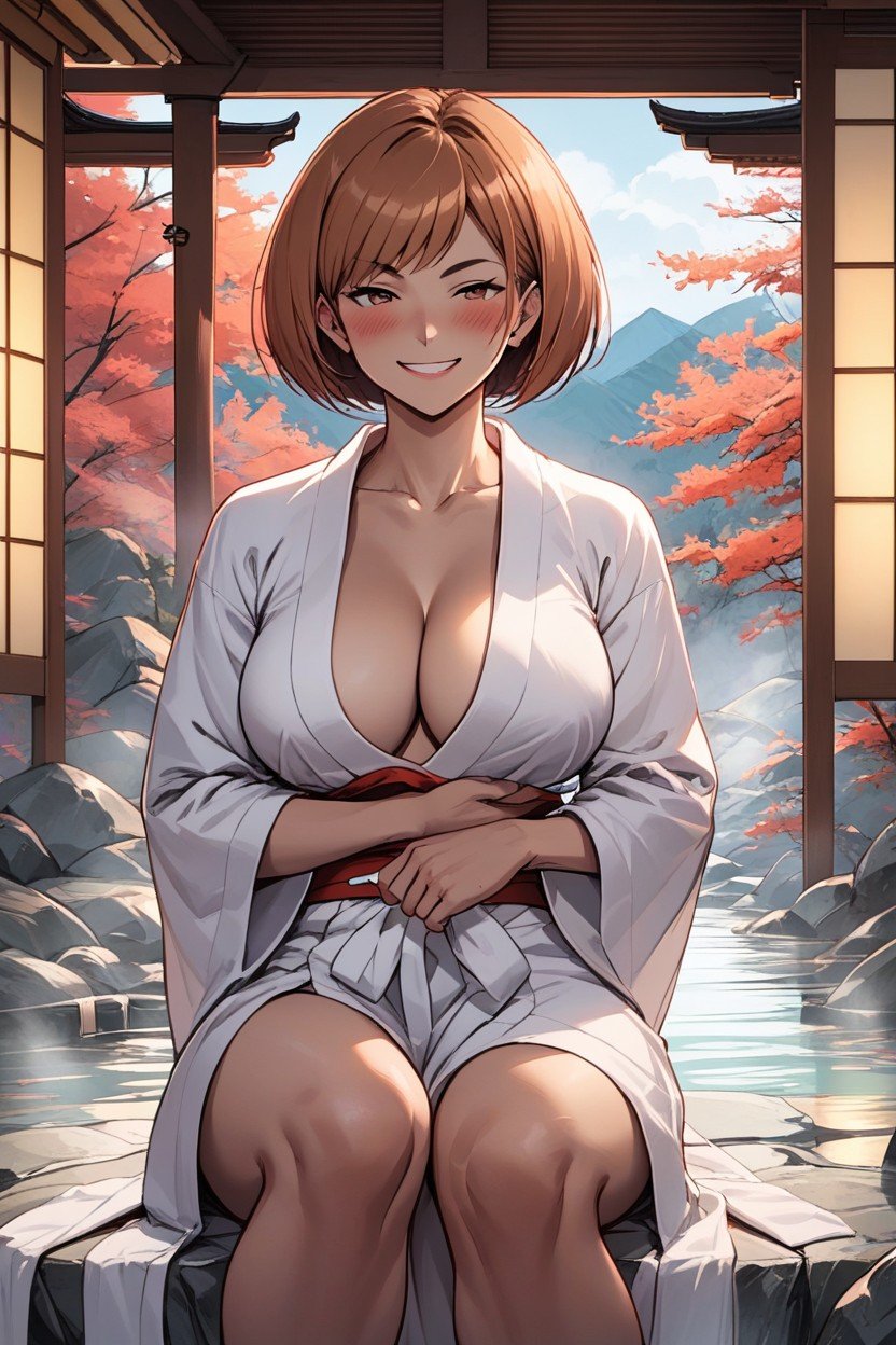 Night, Mischievous (smiling While Blushing), Chie Satonaka Furry AI Porn