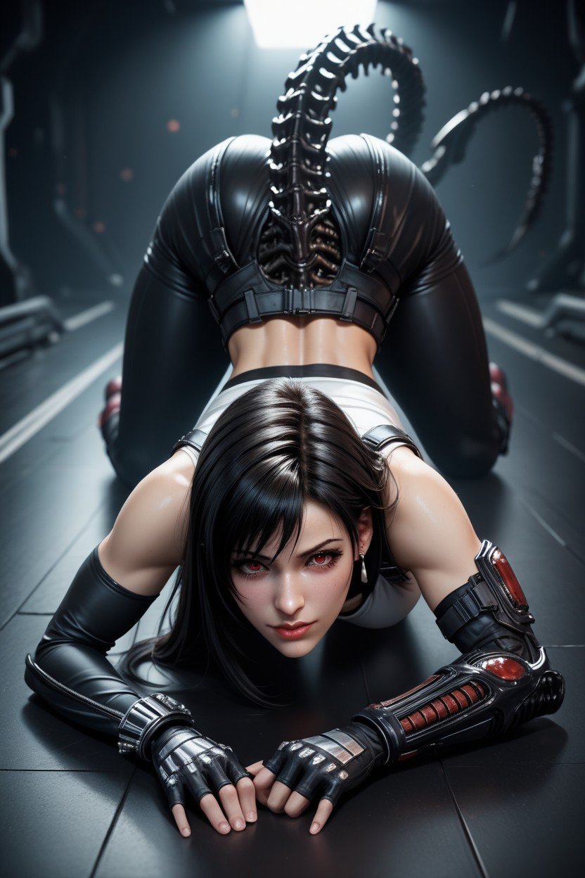 De Quatro, Getting Fucked By A Xenomorph, Tifa Lockhart Pornografia de IA