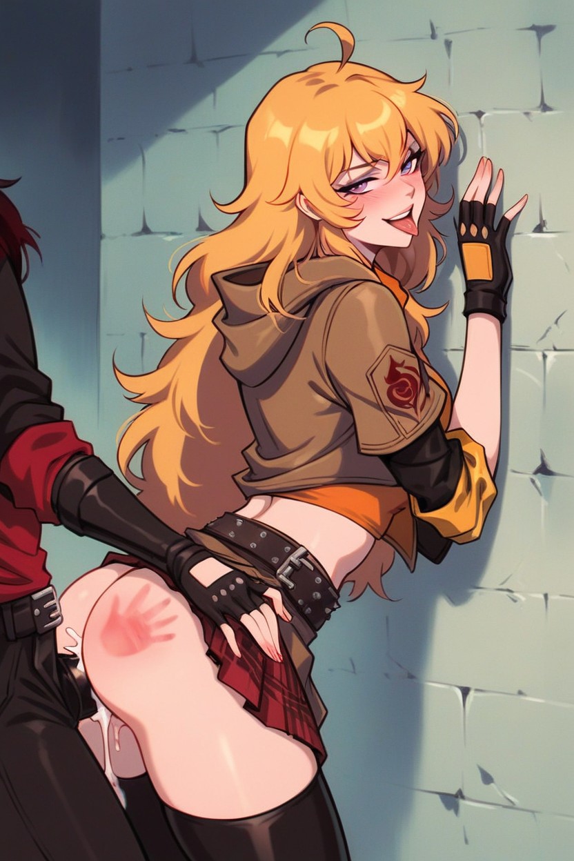 Yang Xiao Long From Rwby, Horny, Black Fingerless Gloves AI Gay Porn