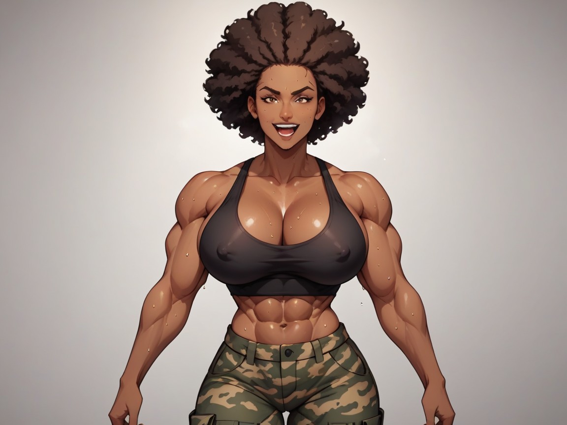 Muscular, Military Barracks Background, 18 AI Porn