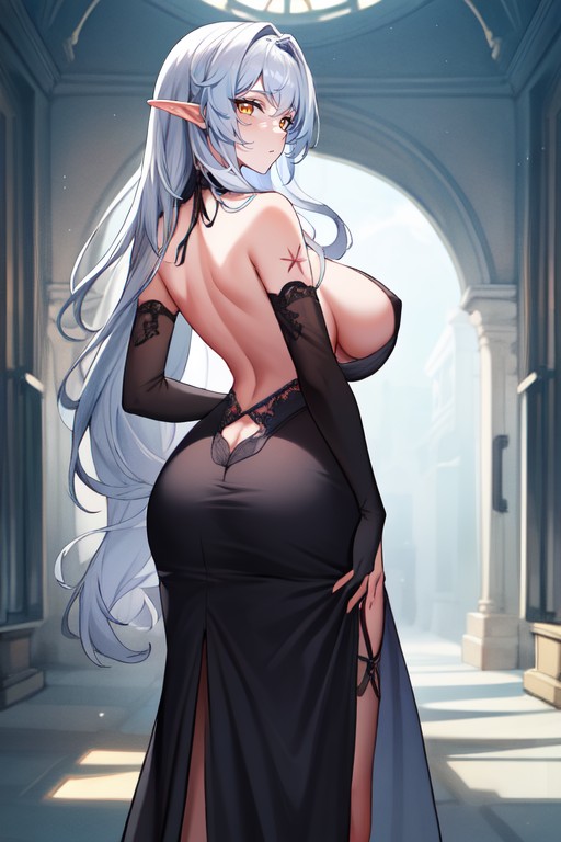 Elf Ears, Open Clothes, Breast ExposedAIポルノ