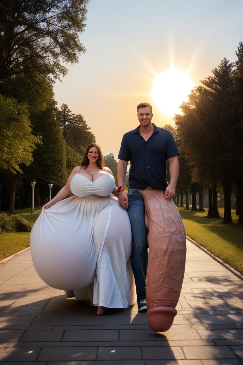 Gigantic Hyper Flaccid Penis, Beautiful Homes And Trees And Sun Shining Background, Mans Hyper Gigantic Massive Oversized Cock Literally Touching The FloorAI黃片