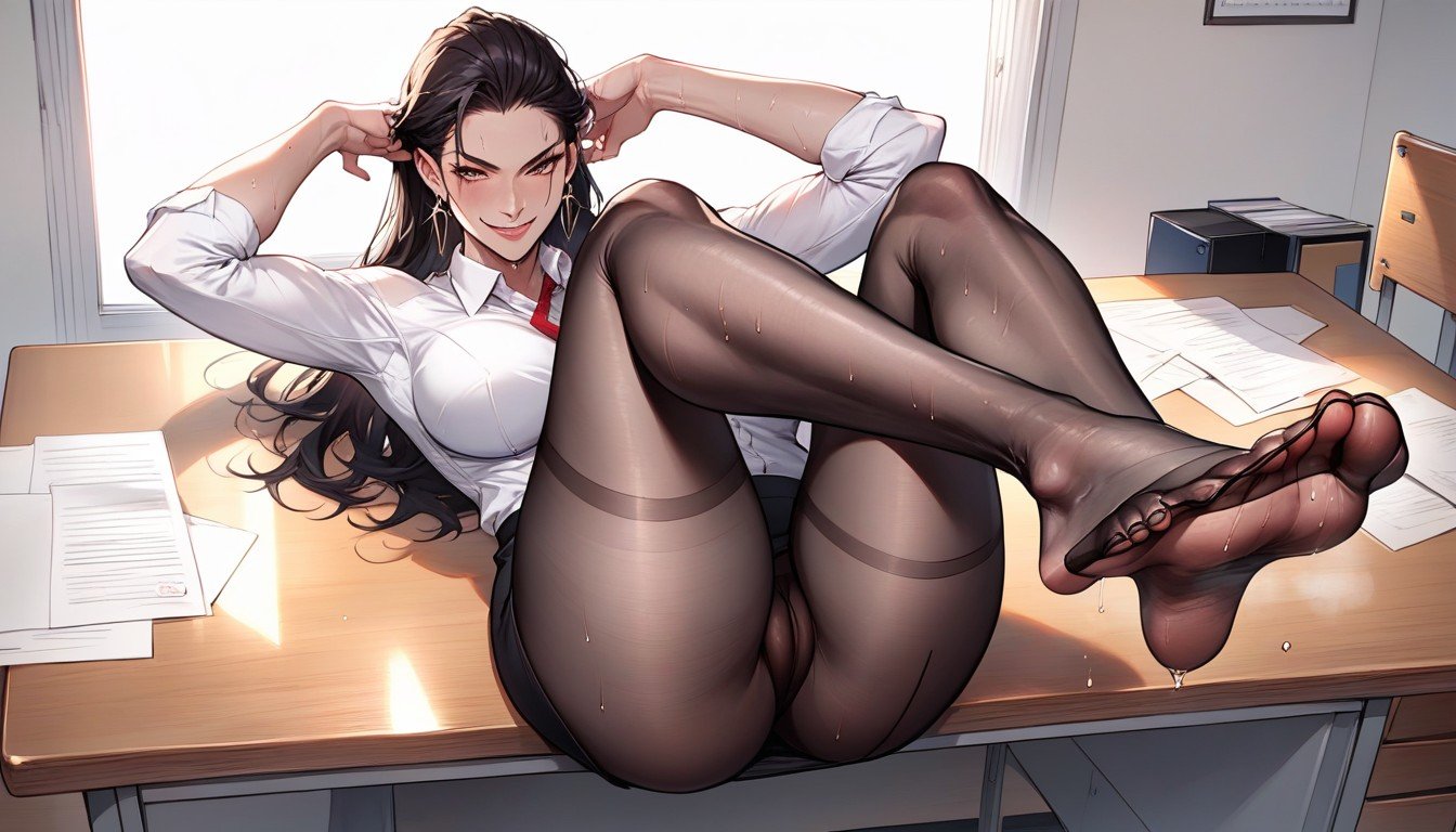 Two Feet, Sweat On Feet, Focused On The Soles Of Her FeetPorno AI Hentai