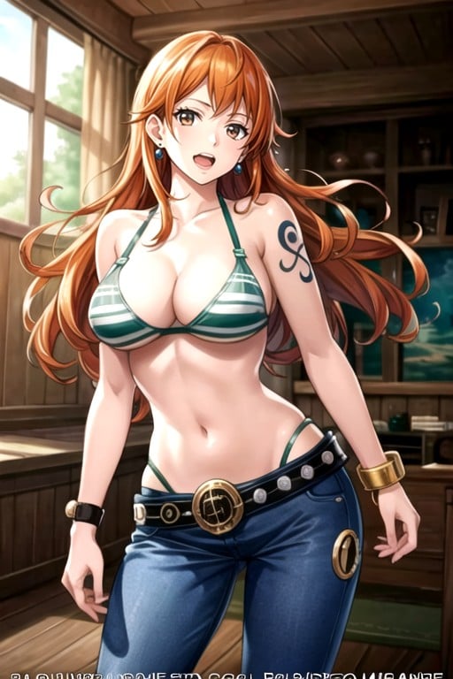 Nami (one Piece), Pulling Down Panties, Orgasmo Hentai IA pornografia