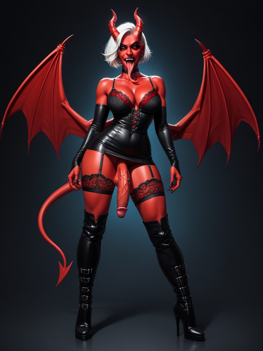 Red Skin, Bdsm Clothes Elements, Hair Shemale AI Porn