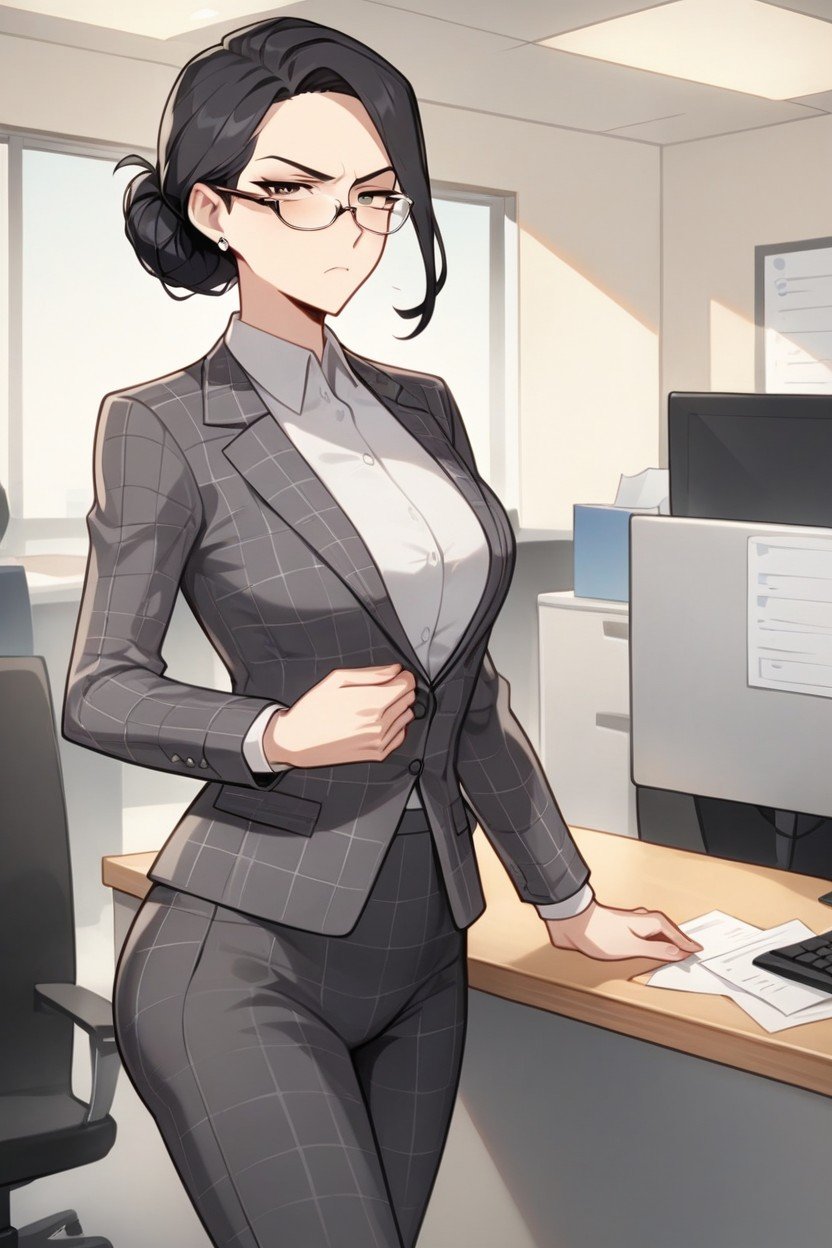 Ultra Detailed, Flat Chest, Black Hair WomanニューハーフAIポルノ