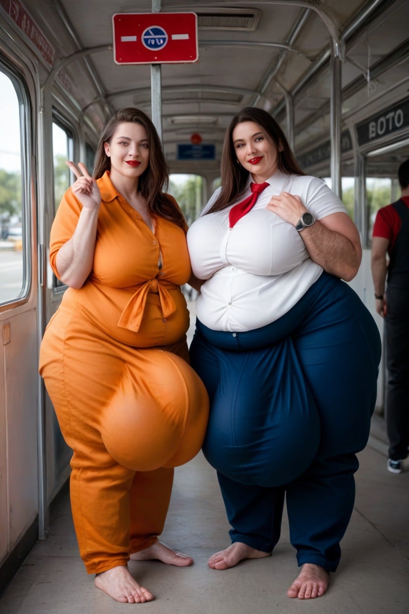 Ssbbw, 2 People, Grinning Shemale AI Porn