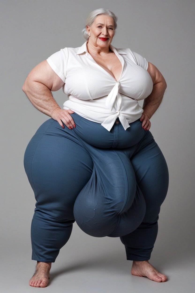 Giant Tall Futanari, Dark Grey Background, Ssbbw Shemale AI Porn