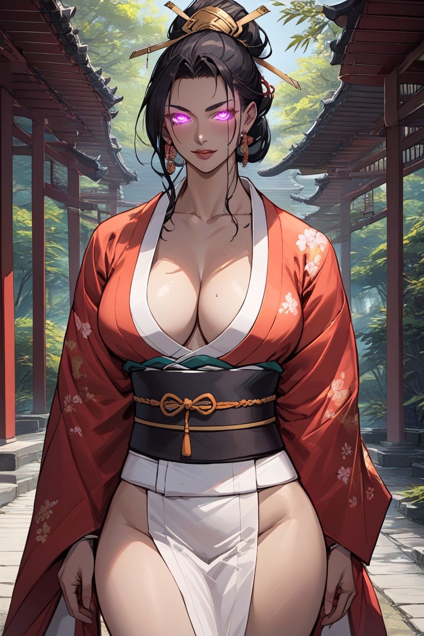 Samurai Woman, Kimono, EscotePorno AI