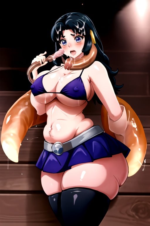 Trembling From Cumming, Belly Expansion Lines, Realistic Sensual Big Eyes And Thick LipsAIポルノ