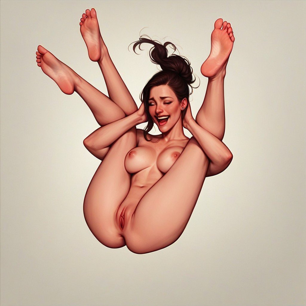 Flailing In The Air, Holding Herself In A Full Nelson, Toes Spread Pornografia de IA