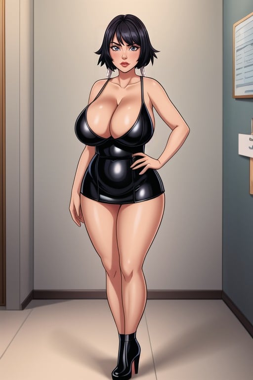 Thicc Juicy Curvy Legs, Massive Huge Gigantic Breasts, Platform HeelsAI 포르노