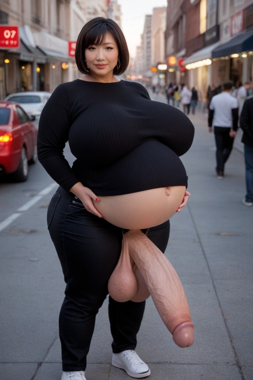 Black Penis, Dark Skin, Trousers Shemale AI Porn