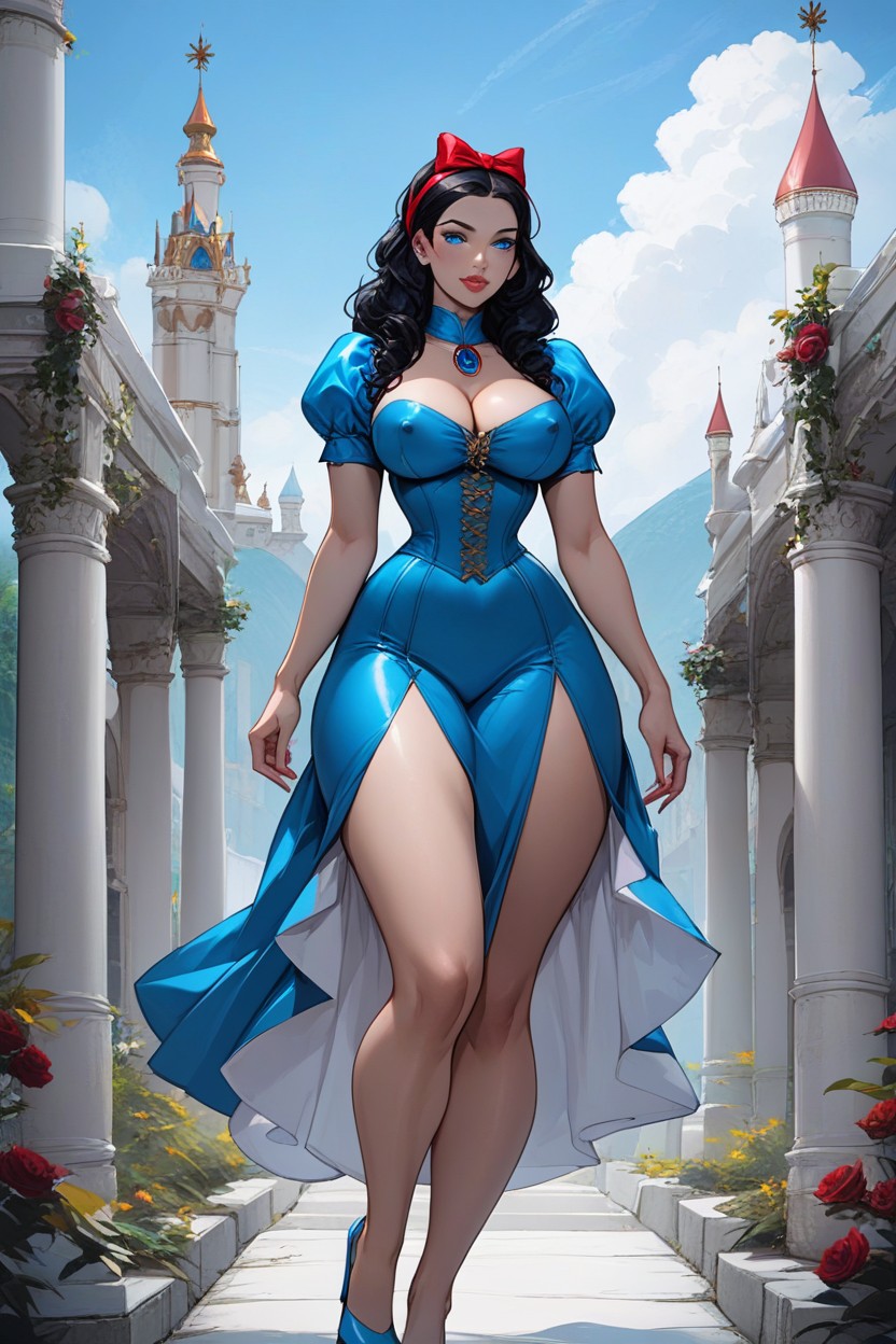 Palace In Background, Blue Eyes, Thick ThighsPorno IA Hentai