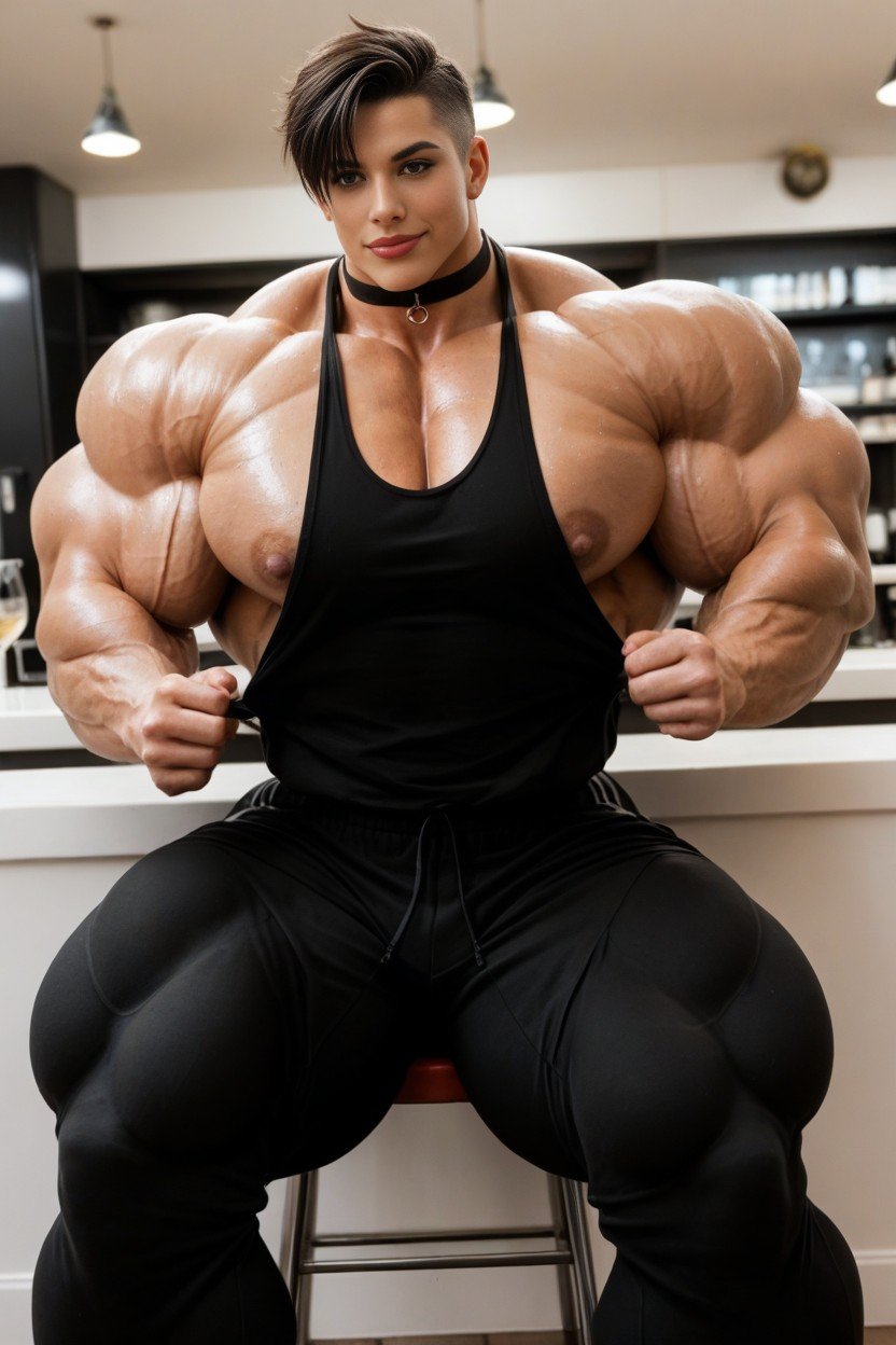 Massive Muscles, Looking At Viewer, Brown EyesAI黄片