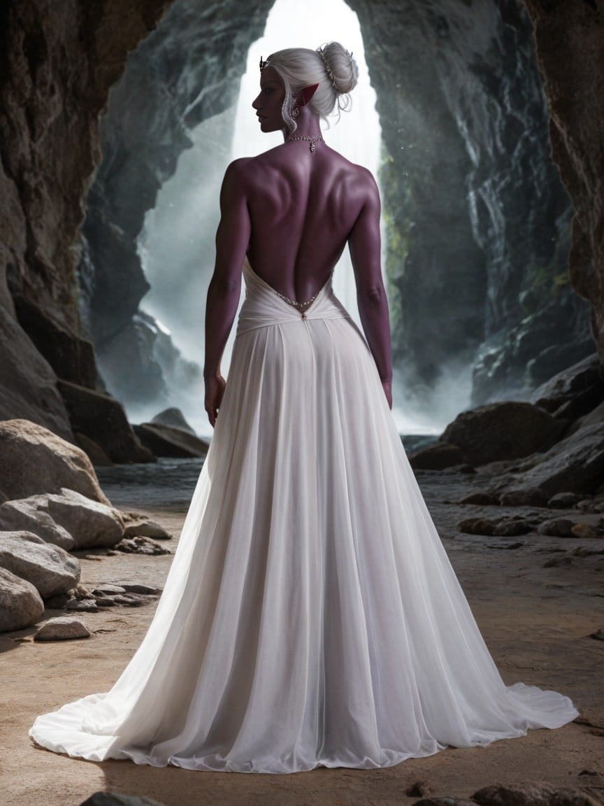 Purple Skin, Dark Elf, Fantasy Elven TiaraPorno IA de transexuales