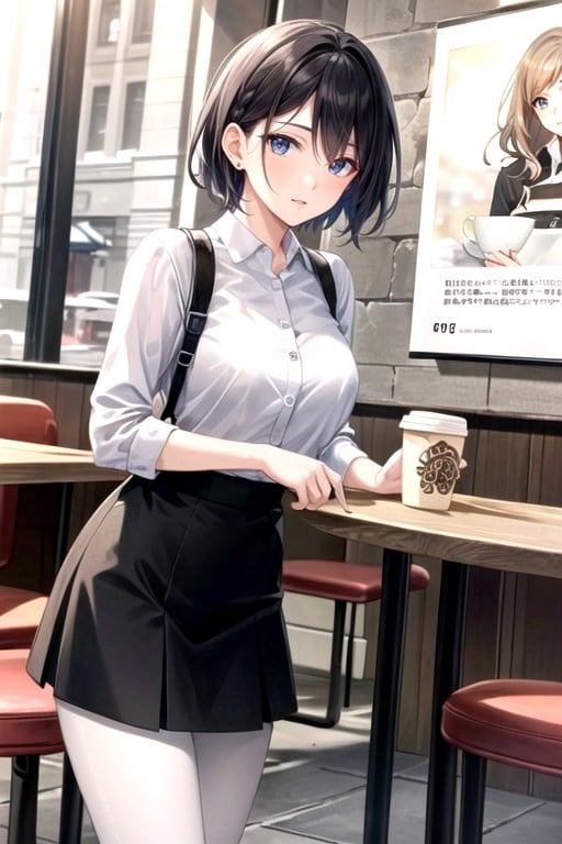 Snowing, Cafe, 30+ Hentai AI Porn