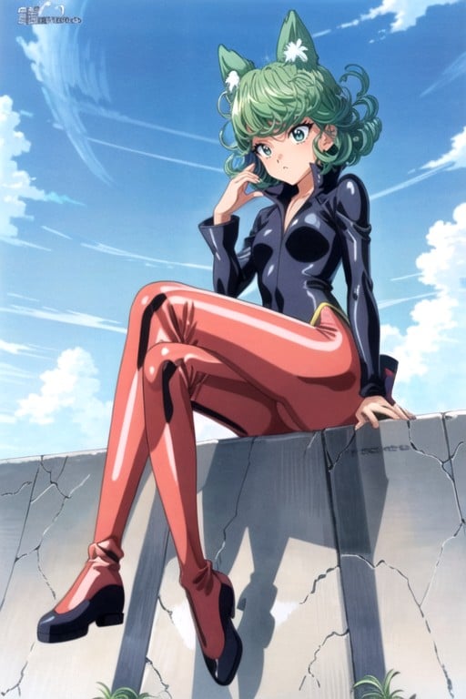 Latex Stockings, Tatsumaki (one Punch Man), Cuisses ExposéesPorno IA