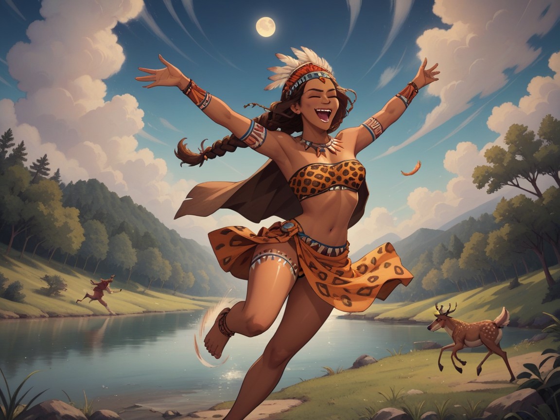 Orange Thong, Feathers In The Air, Ultra Detailed AI Porn