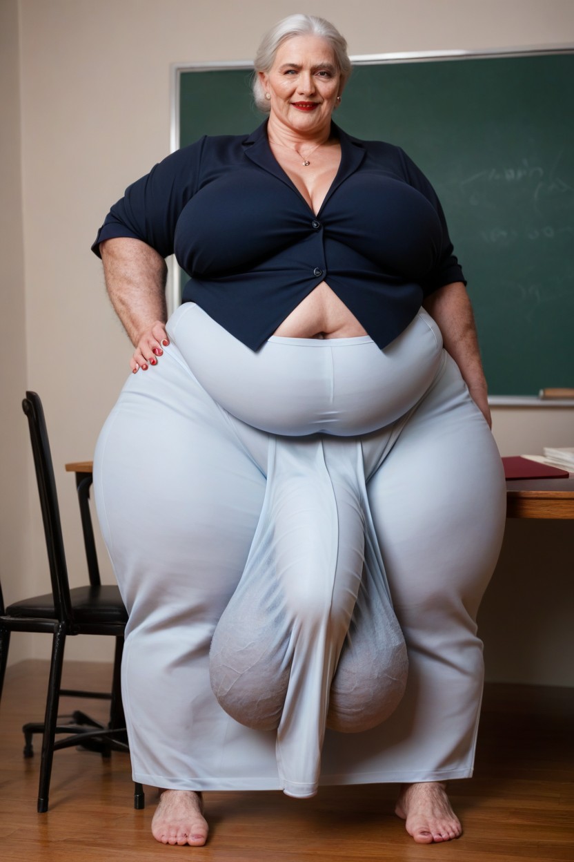 Standing, Hair Down, Classroom Background Shemale AI Porn