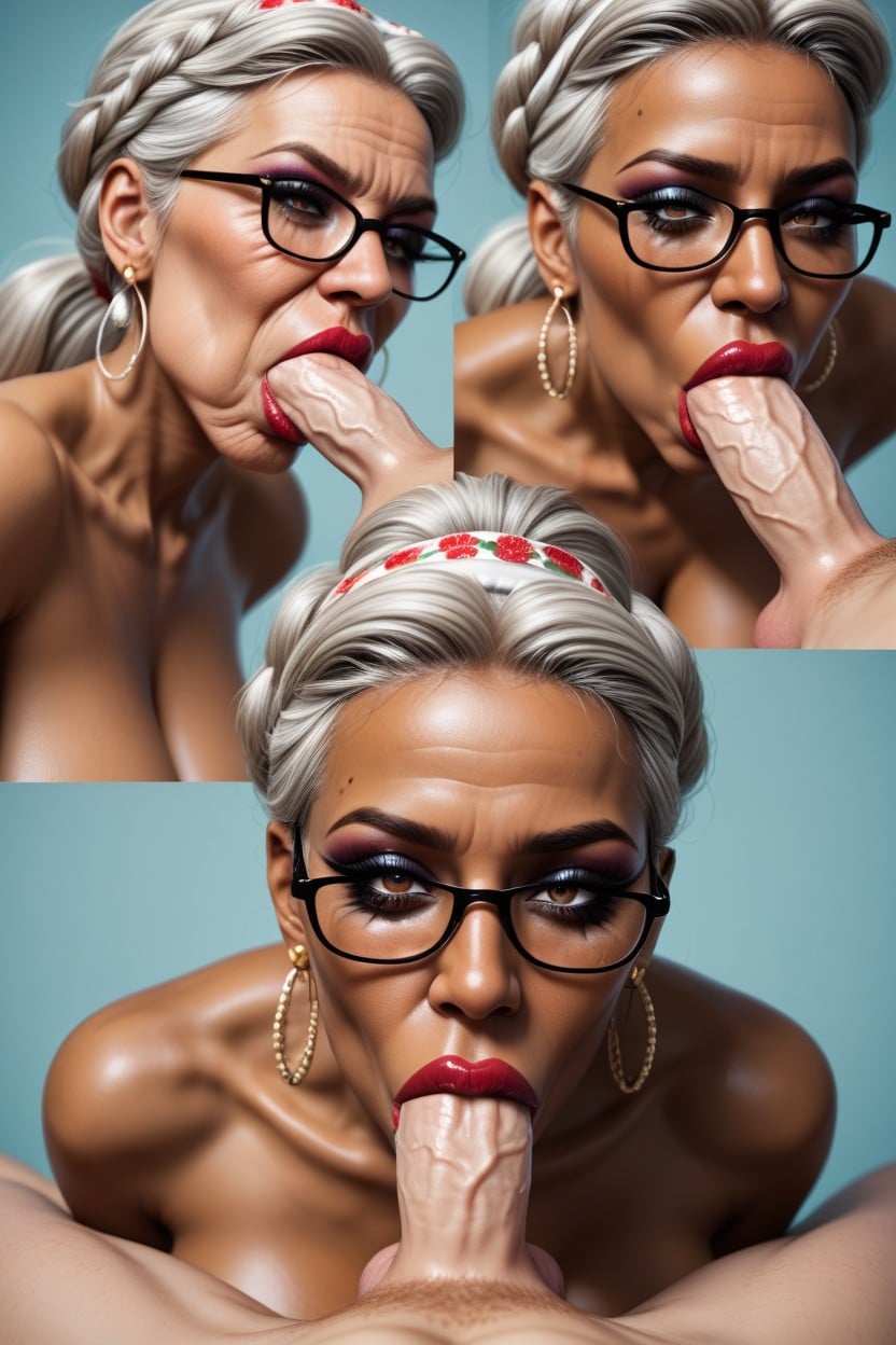 60+, Glasses, Bimbo AI Porn