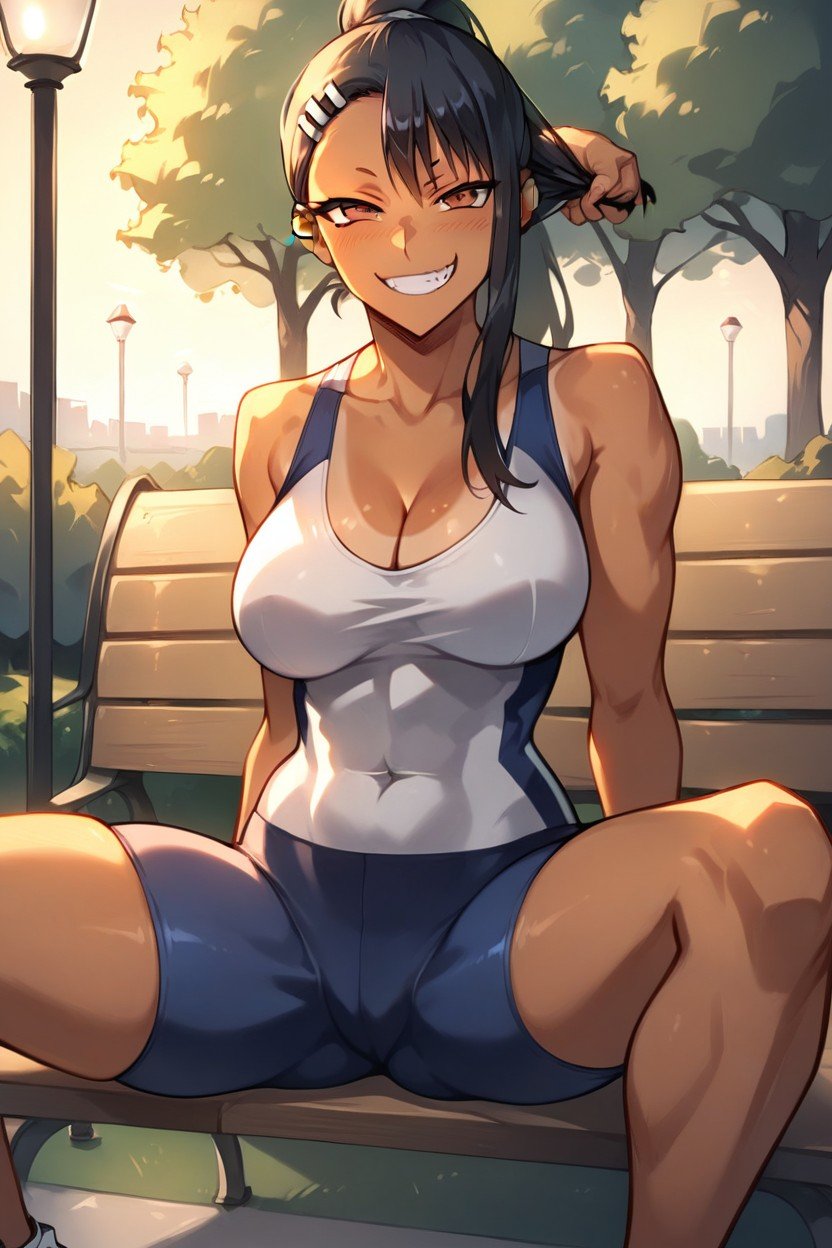 Hair Pulled Back, Escote, Sports TopPorno AI Hentai