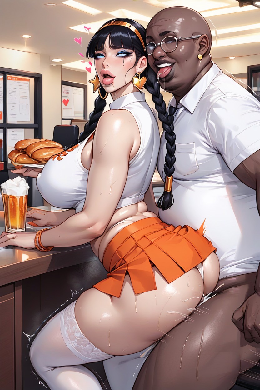 White Thigh High Socks, Pornstar, Love Hearts AI Porn