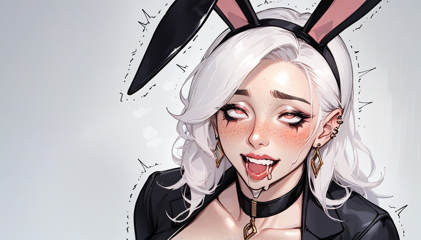 Bunny Ears, Overhead View, Winged Eyeliner AI Porn