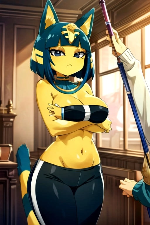 Ankha (animal Crossing), Screencap (detallado), Shorts DeportivosPorno IA de transexuales