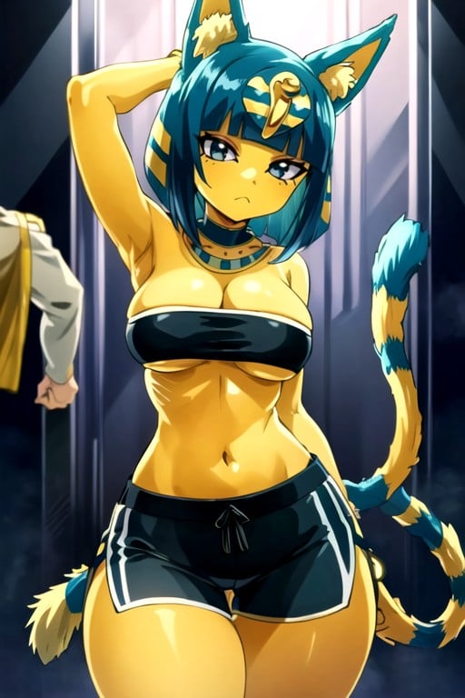 Shorts Esportivos, Detailed Screencap, Ankha (animal Crossing) Hentai IA pornografia