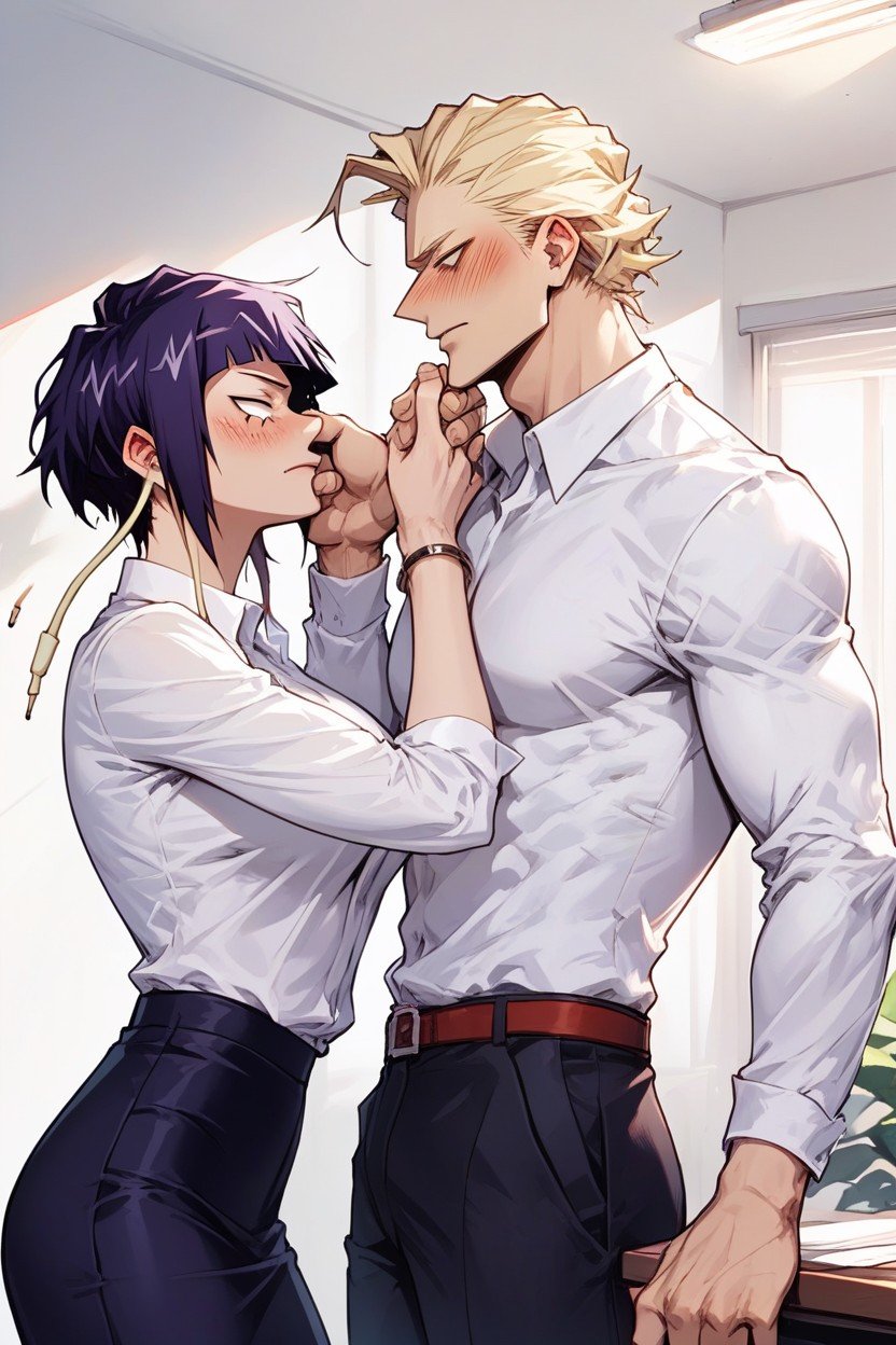 Embaraçada, Kyoka Jiro From My Hero Academia, Office Shirt Hentai IA pornografia