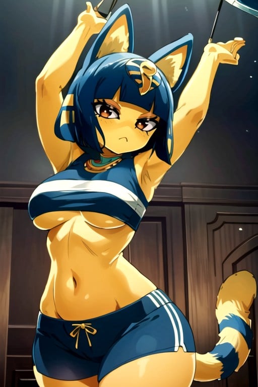 Ankha (animal Crossing), Short Sportif, Cul ÉnormePorno IA Hentai