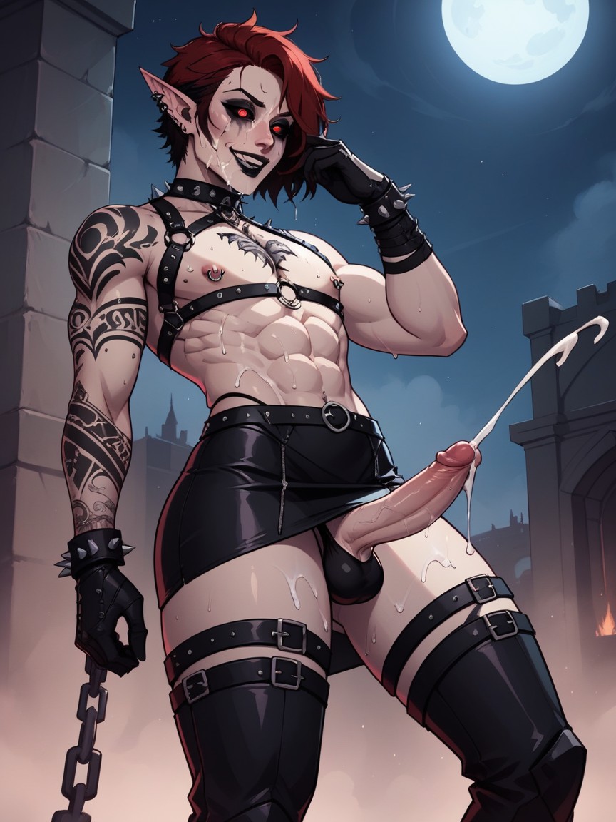 Sweaty, Goth Makeup, After Sex Shemale AI Porn