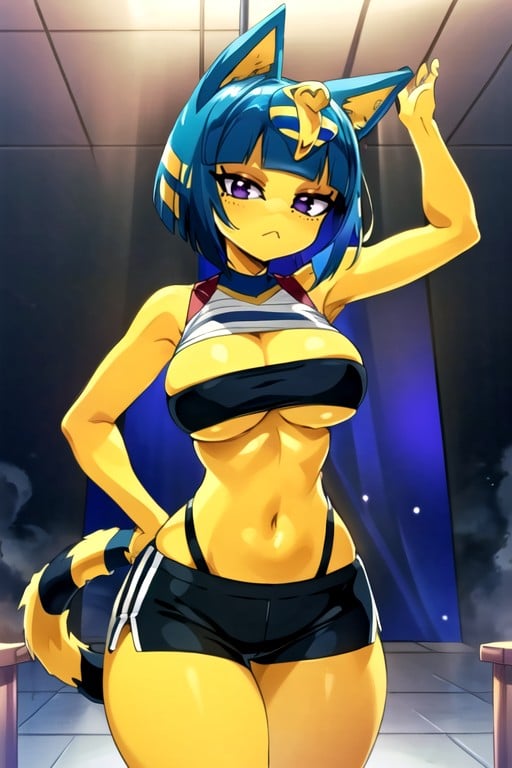 Ankha (animal Crossing), Top Sin Tirantes, Culo MasivoPorno AI Hentai