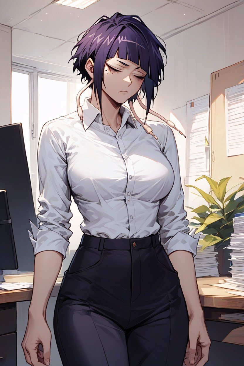 Kyoka Jiro From My Hero Academia, Office Pants, Cara Cansada Hentai IA pornografia