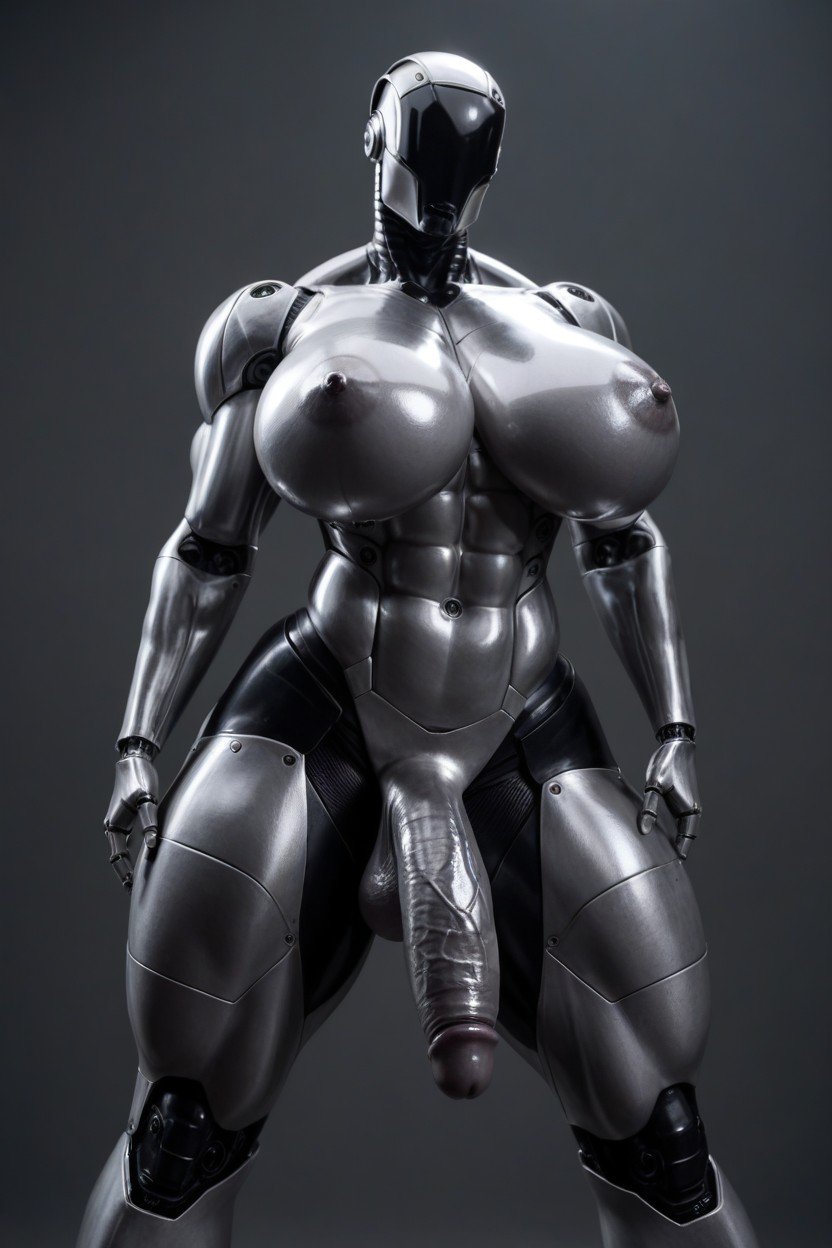 Robot, Metallic Body, 極端なボトムヘビーニューハーフAIポルノ